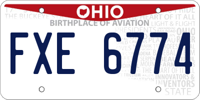 OH license plate FXE6774