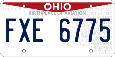 OH license plate FXE6775