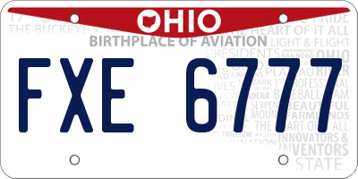 OH license plate FXE6777