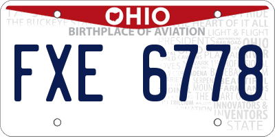 OH license plate FXE6778