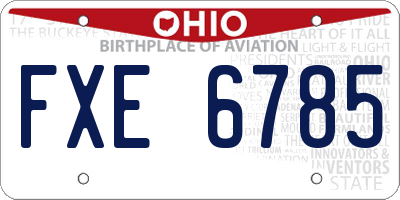 OH license plate FXE6785
