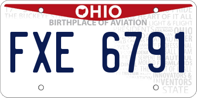 OH license plate FXE6791