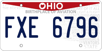 OH license plate FXE6796