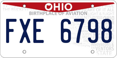 OH license plate FXE6798