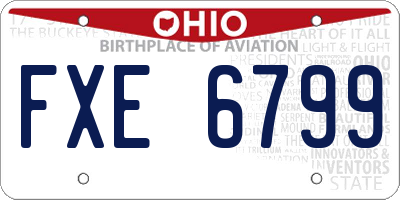 OH license plate FXE6799