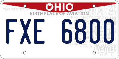 OH license plate FXE6800