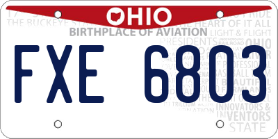 OH license plate FXE6803