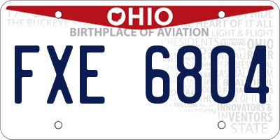 OH license plate FXE6804