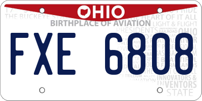 OH license plate FXE6808