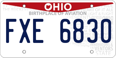 OH license plate FXE6830