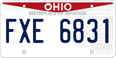 OH license plate FXE6831
