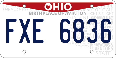 OH license plate FXE6836