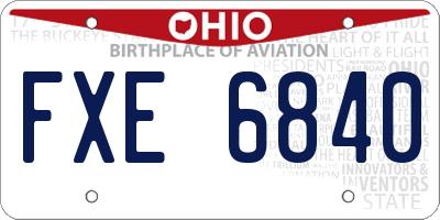 OH license plate FXE6840
