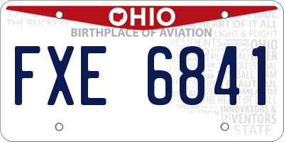 OH license plate FXE6841