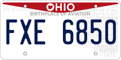 OH license plate FXE6850