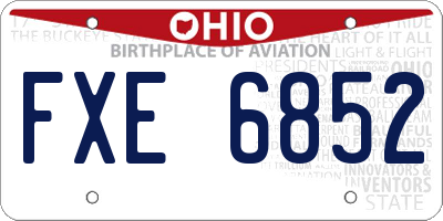 OH license plate FXE6852