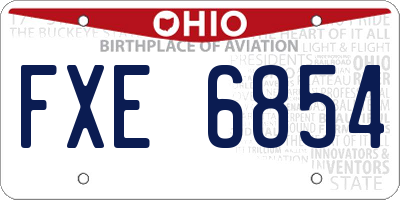 OH license plate FXE6854