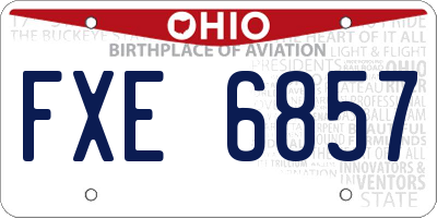 OH license plate FXE6857