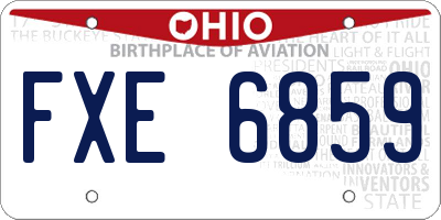 OH license plate FXE6859