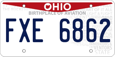 OH license plate FXE6862
