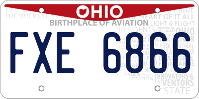 OH license plate FXE6866