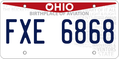 OH license plate FXE6868