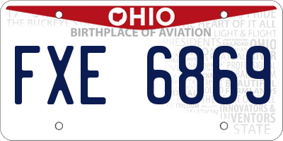 OH license plate FXE6869