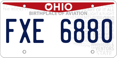 OH license plate FXE6880