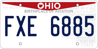 OH license plate FXE6885