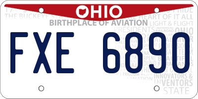 OH license plate FXE6890