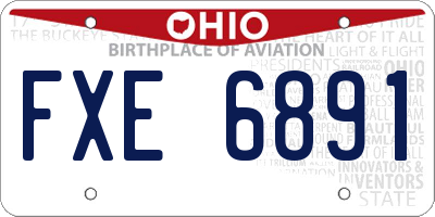 OH license plate FXE6891
