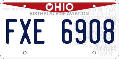 OH license plate FXE6908