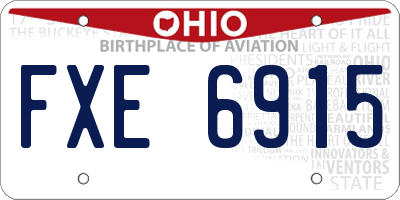 OH license plate FXE6915