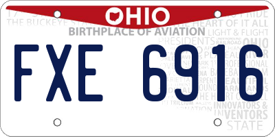 OH license plate FXE6916