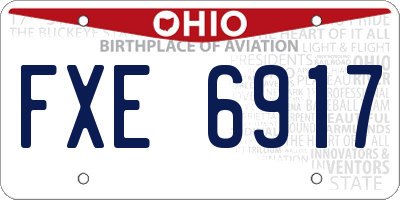 OH license plate FXE6917