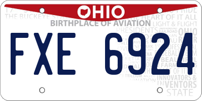 OH license plate FXE6924