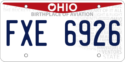 OH license plate FXE6926