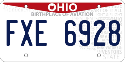 OH license plate FXE6928