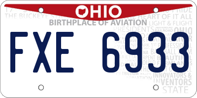 OH license plate FXE6933