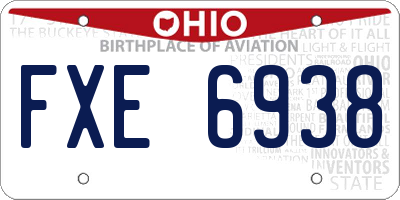 OH license plate FXE6938