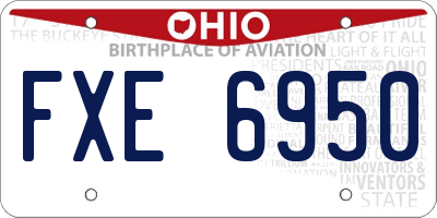 OH license plate FXE6950