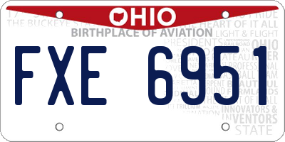 OH license plate FXE6951