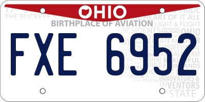 OH license plate FXE6952