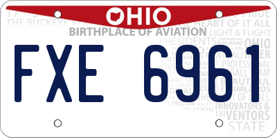 OH license plate FXE6961