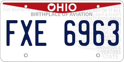 OH license plate FXE6963