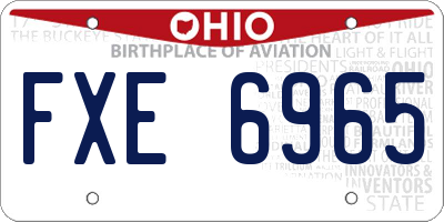 OH license plate FXE6965