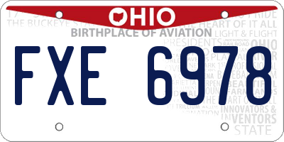 OH license plate FXE6978