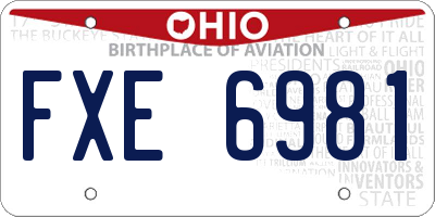 OH license plate FXE6981