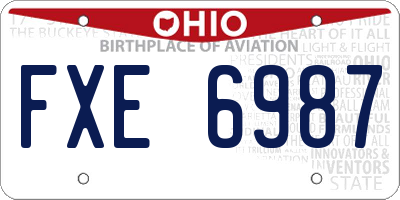 OH license plate FXE6987