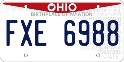 OH license plate FXE6988